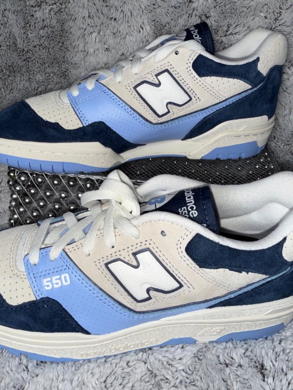 New Balance 550 Navy Electric Sky BB550FLA Men's Size 9 / Women's size 10.5 BNIB